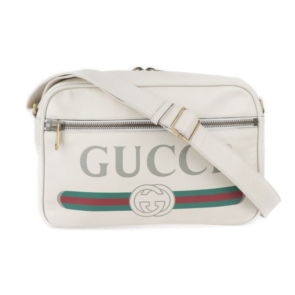 Gucci Shoulder Bag Leather Ivory White
